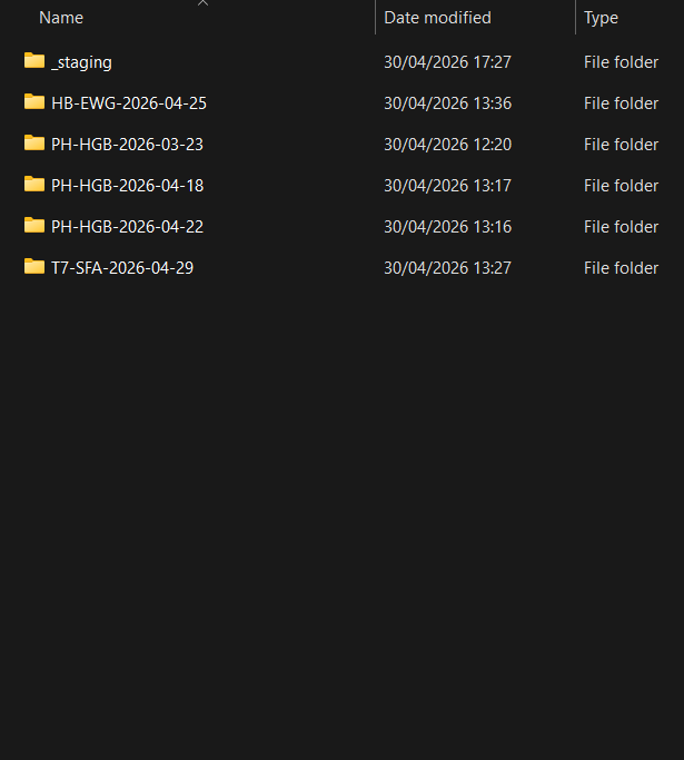 After: per-flight directories.