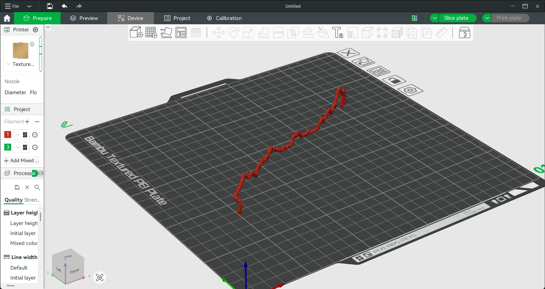 Track mesh, 60k faces, watertight, with pegs at start and end.